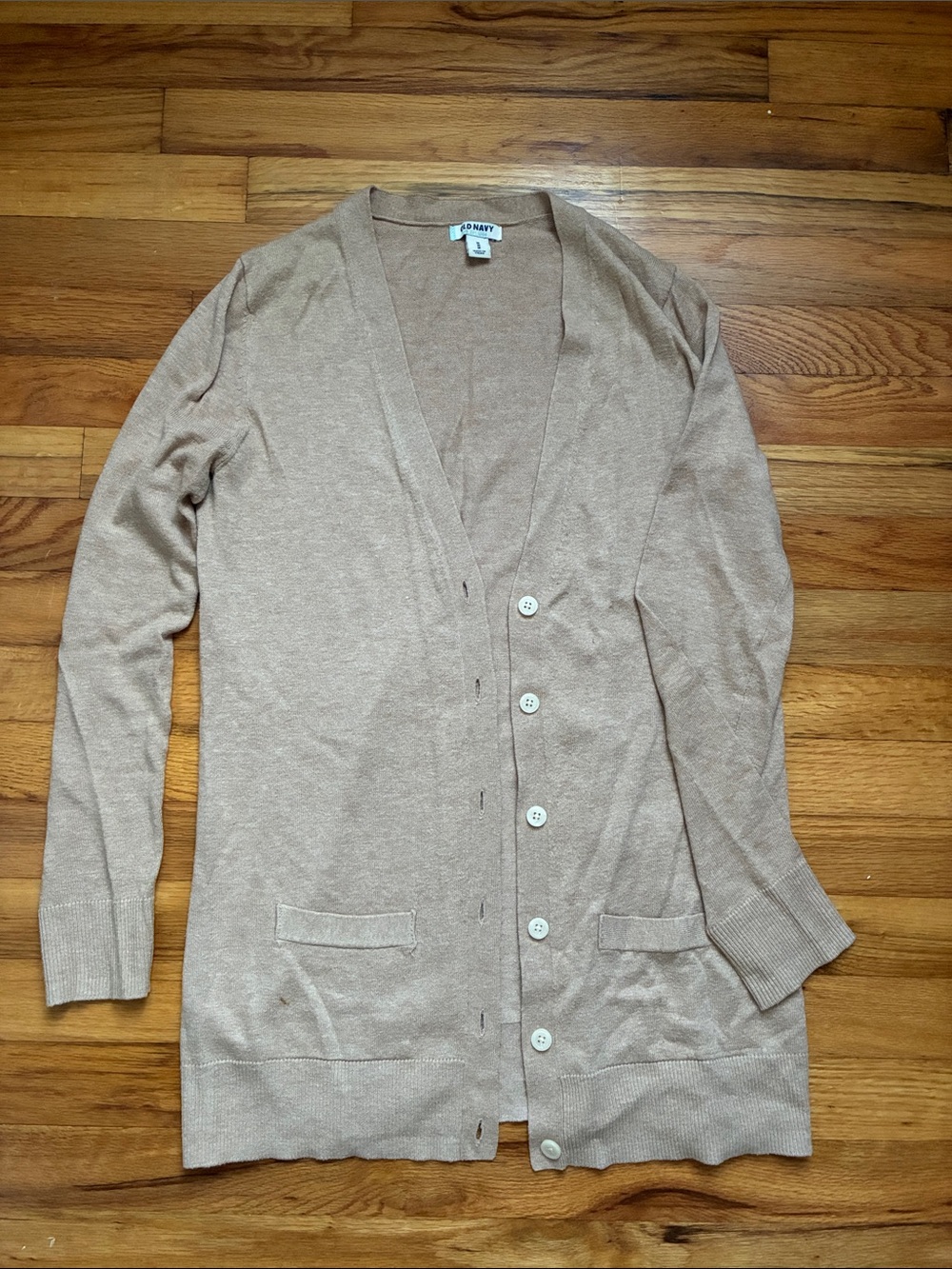 Old Navy Light Tan Long Button Cardigan